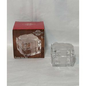 Fitz And Floyd Frosted Bow Box Decorative Glass Christmas Trinket Holiday Gift